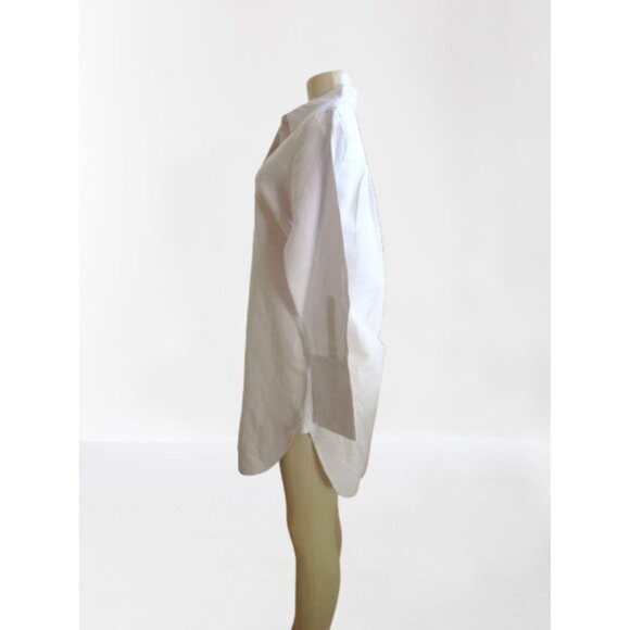 Vintage J. Crew Linen Blend Light Beige Tunic Style Button Down Shirt, XS - Picture 3 of 7